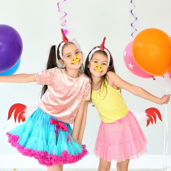 5 Pieces Rooster Chicken Comb Headband and Tail Set-Fuzzy Rooster Headband with - Picture 6 of 6